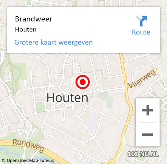 Locatie op kaart van de 112 melding: Brandweer Houten op 23 juli 2024 22:39