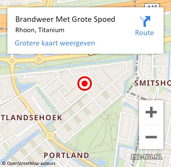 Locatie op kaart van de 112 melding: Brandweer Met Grote Spoed Naar Rhoon, Titanium op 24 juli 2024 02:54