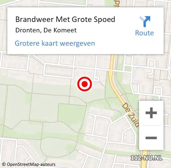 Locatie op kaart van de 112 melding: Brandweer Met Grote Spoed Naar Dronten, De Komeet op 24 juli 2024 06:43