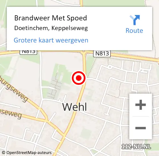 Locatie op kaart van de 112 melding: Brandweer Met Spoed Naar Doetinchem, Keppelseweg op 24 juli 2024 07:01