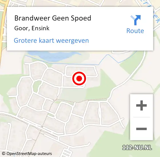 Locatie op kaart van de 112 melding: Brandweer Geen Spoed Naar Goor, Ensink op 24 juli 2024 07:59