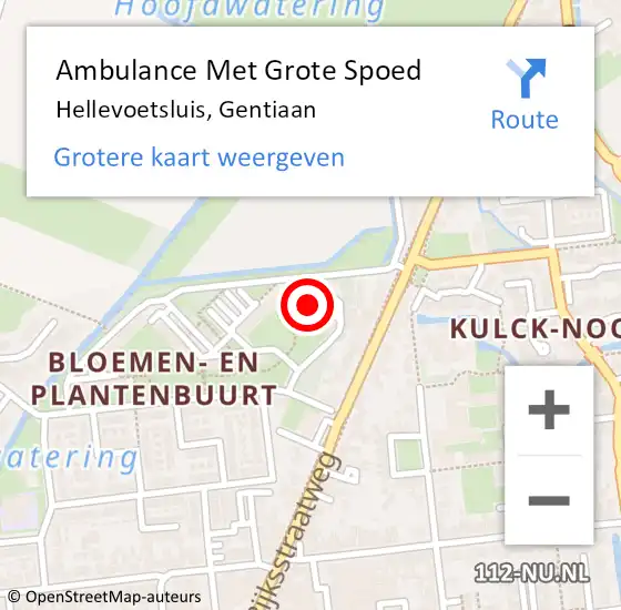 Locatie op kaart van de 112 melding: Ambulance Met Grote Spoed Naar Hellevoetsluis, Gentiaan op 24 juli 2024 08:11