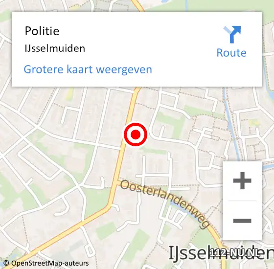 Locatie op kaart van de 112 melding: Politie IJsselmuiden op 24 juli 2024 08:29