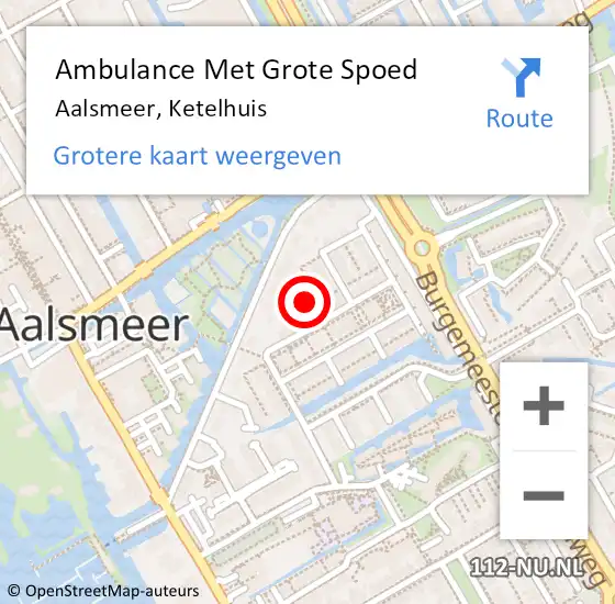 Locatie op kaart van de 112 melding: Ambulance Met Grote Spoed Naar Aalsmeer, Ketelhuis op 24 juli 2024 08:50