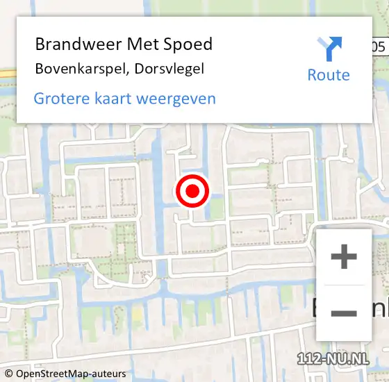 Locatie op kaart van de 112 melding: Brandweer Met Spoed Naar Bovenkarspel, Dorsvlegel op 24 juli 2024 09:25