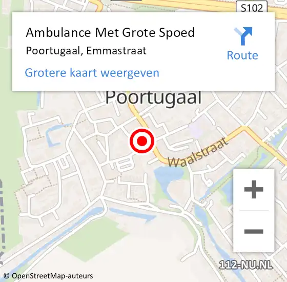 Locatie op kaart van de 112 melding: Ambulance Met Grote Spoed Naar Poortugaal, Emmastraat op 24 juli 2024 09:36