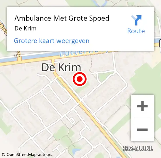 Locatie op kaart van de 112 melding: Ambulance Met Grote Spoed Naar De Krim op 24 juli 2024 09:43