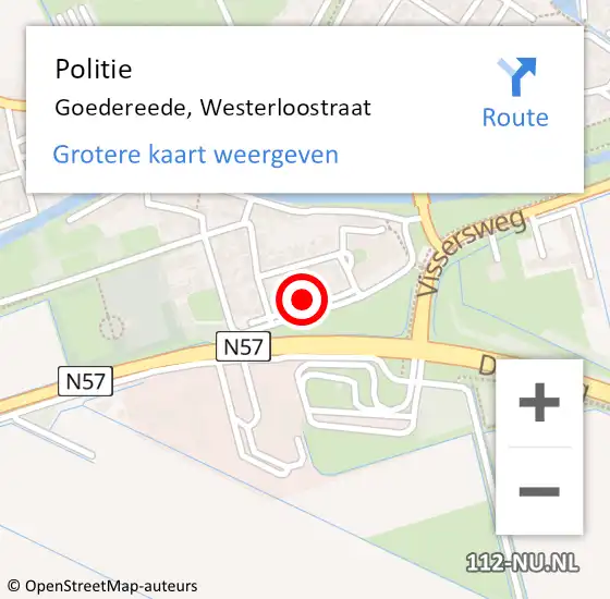 Locatie op kaart van de 112 melding: Politie Goedereede, Westerloostraat op 24 juli 2024 10:10