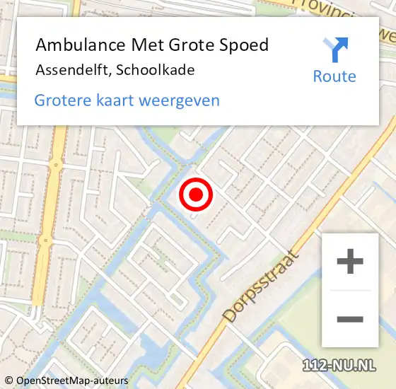 Locatie op kaart van de 112 melding: Ambulance Met Grote Spoed Naar Assendelft, Schoolkade op 24 juli 2024 10:28