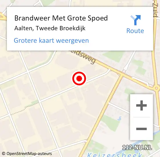 Locatie op kaart van de 112 melding: Brandweer Met Grote Spoed Naar Aalten, Tweede Broekdijk op 24 juli 2024 10:35