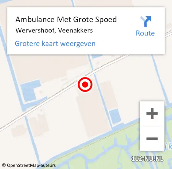 Locatie op kaart van de 112 melding: Ambulance Met Grote Spoed Naar Wervershoof, Veenakkers op 24 juli 2024 11:05