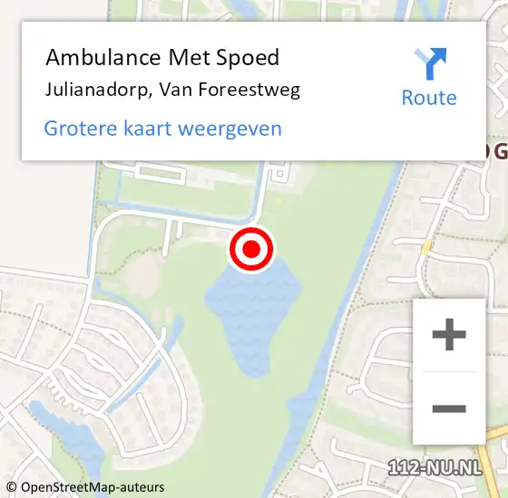 Locatie op kaart van de 112 melding: Ambulance Met Spoed Naar Julianadorp, Van Foreestweg op 24 juli 2024 11:46