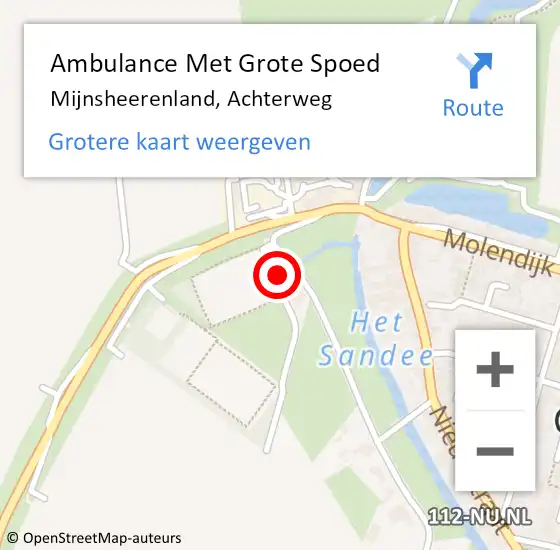 Locatie op kaart van de 112 melding: Ambulance Met Grote Spoed Naar Mijnsheerenland, Achterweg op 24 juli 2024 12:05