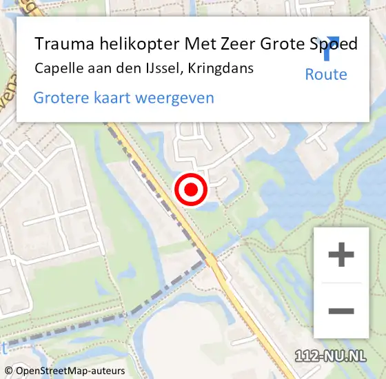 Locatie op kaart van de 112 melding: Trauma helikopter Met Zeer Grote Spoed Naar Capelle aan den IJssel, Kringdans op 24 juli 2024 12:20