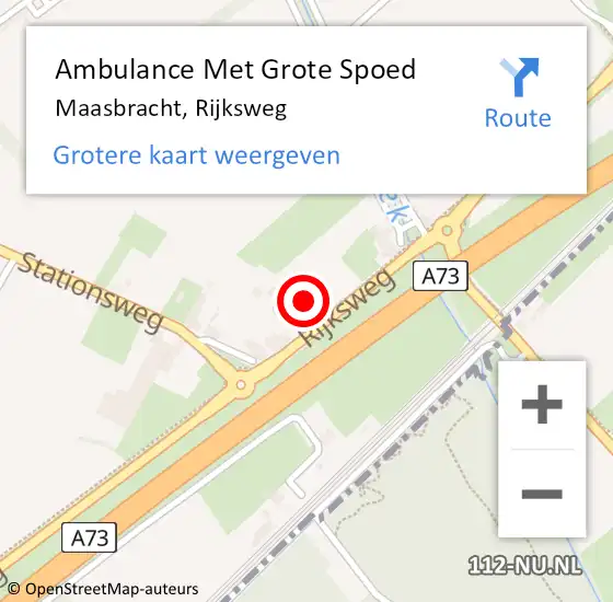 Locatie op kaart van de 112 melding: Ambulance Met Grote Spoed Naar Maasbracht, Rijksweg op 24 juli 2024 12:45