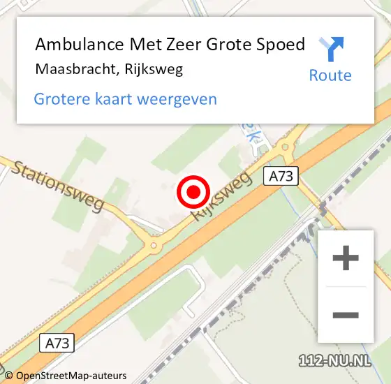 Locatie op kaart van de 112 melding: Ambulance Met Zeer Grote Spoed Naar Maasbracht, Rijksweg op 24 juli 2024 12:45