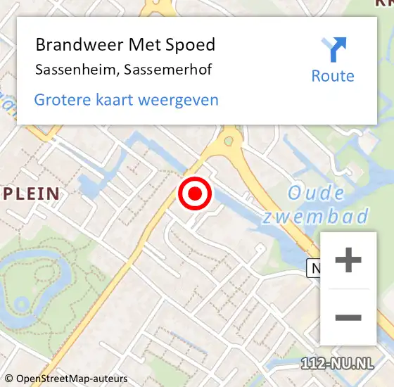 Locatie op kaart van de 112 melding: Brandweer Met Spoed Naar Sassenheim, Sassemerhof op 24 juli 2024 13:13