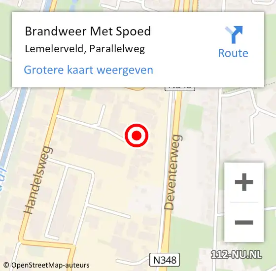 Locatie op kaart van de 112 melding: Brandweer Met Spoed Naar Lemelerveld, Parallelweg op 24 juli 2024 13:24