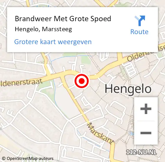 Locatie op kaart van de 112 melding: Brandweer Met Grote Spoed Naar Hengelo, Marssteeg op 24 juli 2024 13:37