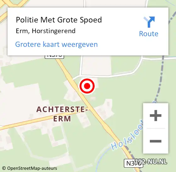 Locatie op kaart van de 112 melding: Politie Met Grote Spoed Naar Erm, Horstingerend op 24 juli 2024 13:42