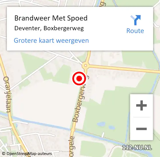 Locatie op kaart van de 112 melding: Brandweer Met Spoed Naar Deventer, Boxbergerweg op 24 juli 2024 13:48