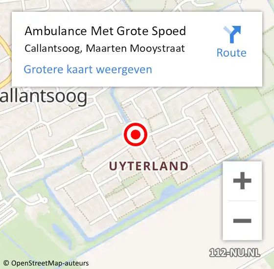 Locatie op kaart van de 112 melding: Ambulance Met Grote Spoed Naar Callantsoog, Maarten Mooystraat op 24 juli 2024 13:51