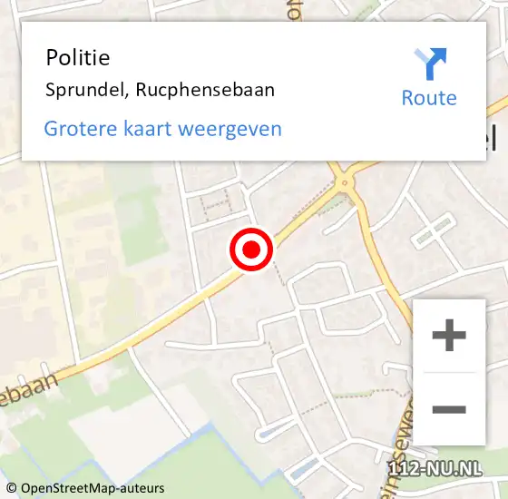 Locatie op kaart van de 112 melding: Politie Sprundel, Rucphensebaan op 24 juli 2024 14:10