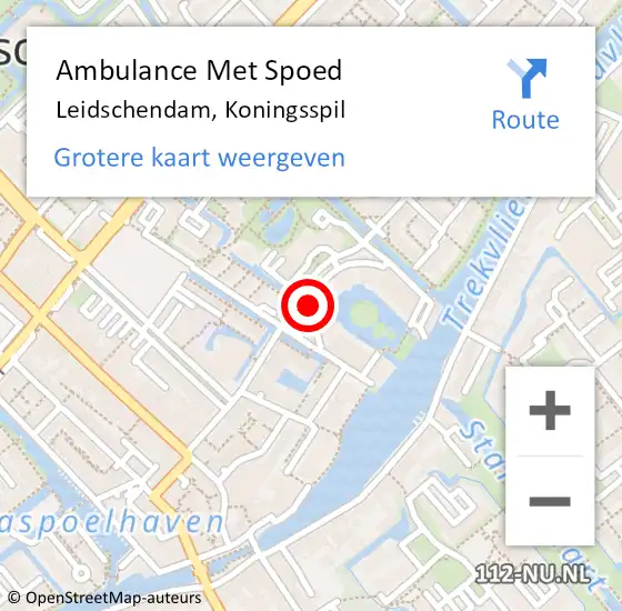 Locatie op kaart van de 112 melding: Ambulance Met Spoed Naar Leidschendam, Koningsspil op 24 juli 2024 14:19