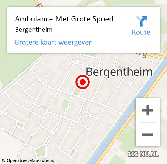 Locatie op kaart van de 112 melding: Ambulance Met Grote Spoed Naar Bergentheim op 24 juli 2024 14:27