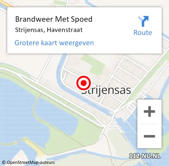 Locatie op kaart van de 112 melding: Brandweer Met Spoed Naar Strijensas, Havenstraat op 24 juli 2024 14:37