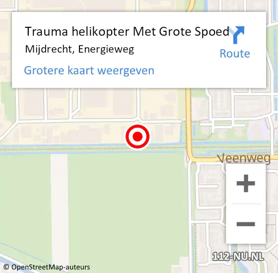 Locatie op kaart van de 112 melding: Trauma helikopter Met Grote Spoed Naar Mijdrecht, Energieweg op 24 juli 2024 14:54