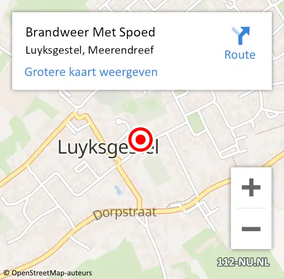 Locatie op kaart van de 112 melding: Brandweer Met Spoed Naar Luyksgestel, Meerendreef op 24 juli 2024 15:07