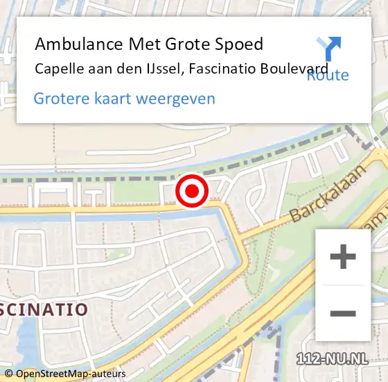 Locatie op kaart van de 112 melding: Ambulance Met Grote Spoed Naar Capelle aan den IJssel, Fascinatio Boulevard op 24 juli 2024 15:34