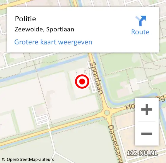 Locatie op kaart van de 112 melding: Politie Zeewolde, Sportlaan op 24 juli 2024 15:42