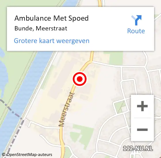 Locatie op kaart van de 112 melding: Ambulance Met Spoed Naar Bunde, Meerstraat op 14 oktober 2014 09:09