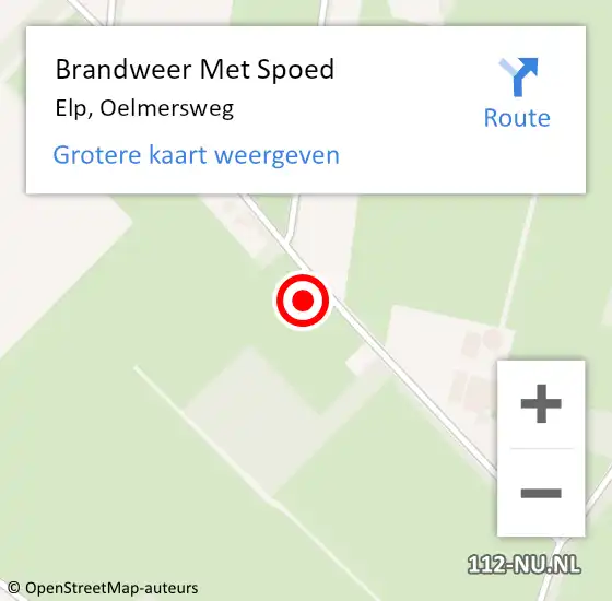 Locatie op kaart van de 112 melding: Brandweer Met Spoed Naar Elp, Oelmersweg op 24 juli 2024 16:08