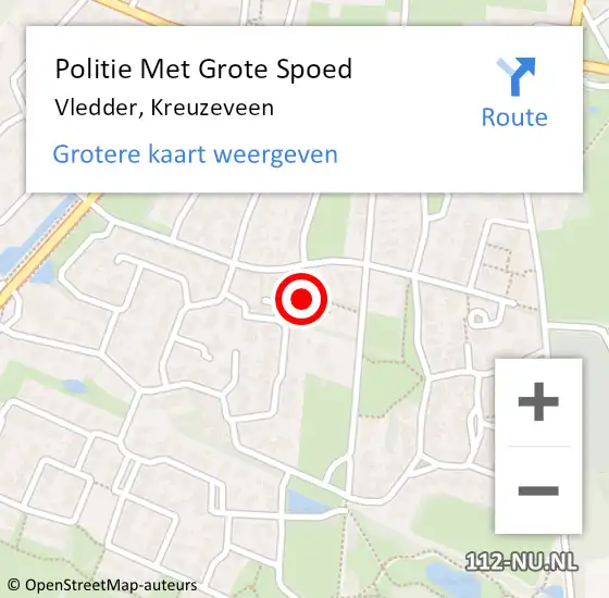 Locatie op kaart van de 112 melding: Politie Met Grote Spoed Naar Vledder, Kreuzeveen op 24 juli 2024 16:23