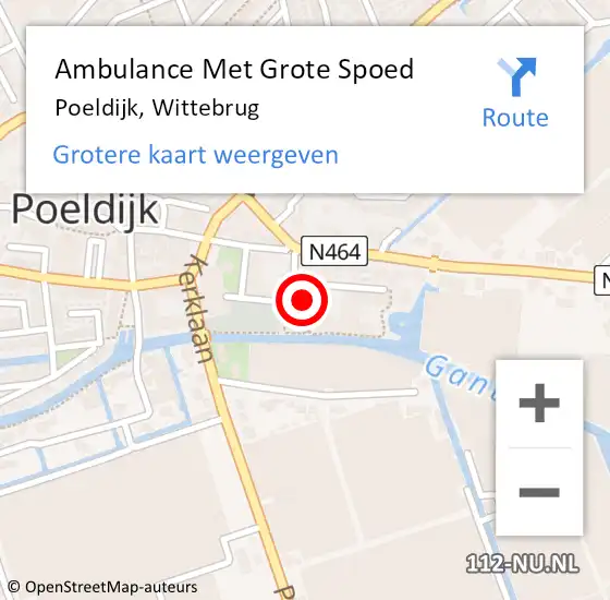 Locatie op kaart van de 112 melding: Ambulance Met Grote Spoed Naar Poeldijk, Wittebrug op 24 juli 2024 16:41