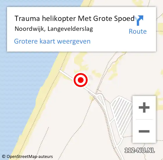 Locatie op kaart van de 112 melding: Trauma helikopter Met Grote Spoed Naar Noordwijk, Langevelderslag op 24 juli 2024 16:53