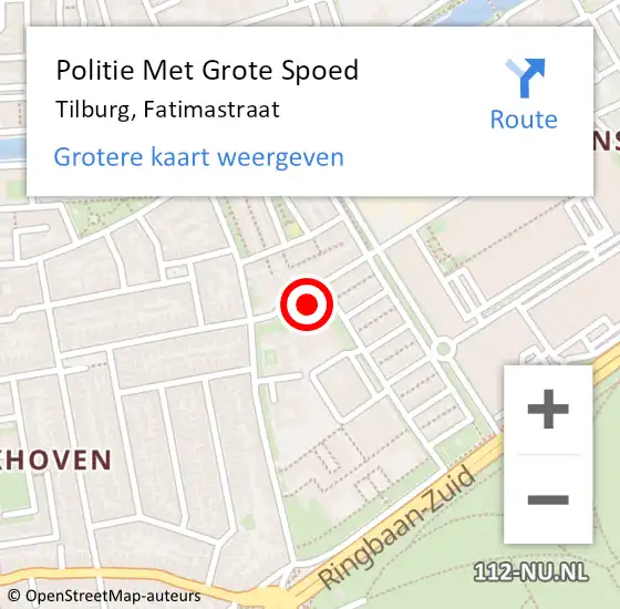 Locatie op kaart van de 112 melding: Politie Met Grote Spoed Naar Tilburg, Fatimastraat op 24 juli 2024 17:44