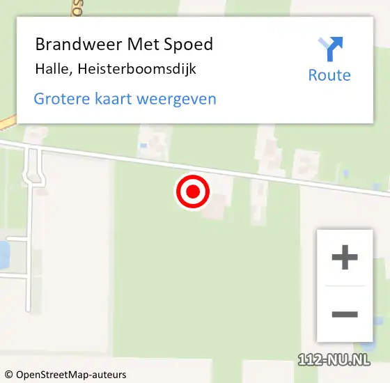 Locatie op kaart van de 112 melding: Brandweer Met Spoed Naar Halle, Heisterboomsdijk op 24 juli 2024 17:59