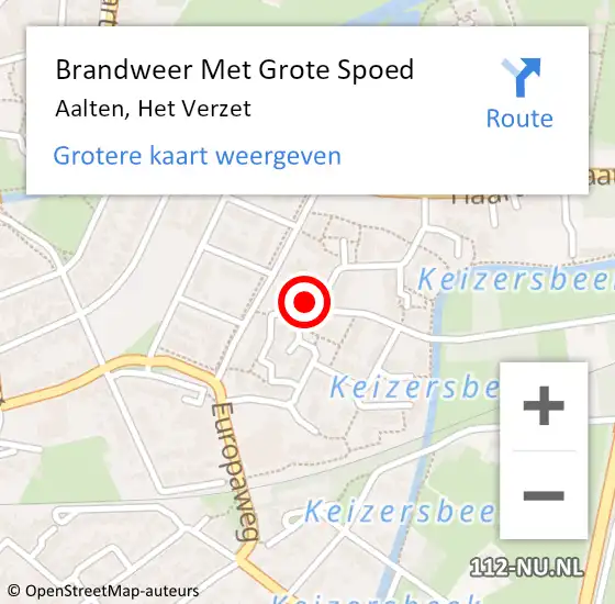 Locatie op kaart van de 112 melding: Brandweer Met Grote Spoed Naar Aalten, Het Verzet op 24 juli 2024 18:12