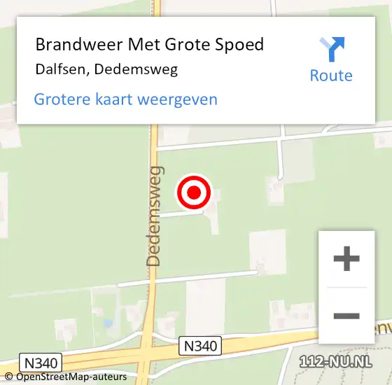 Locatie op kaart van de 112 melding: Brandweer Met Grote Spoed Naar Dalfsen, Dedemsweg op 24 juli 2024 18:44