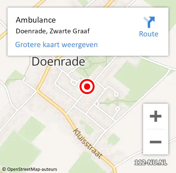 Locatie op kaart van de 112 melding: Ambulance Doenrade, Zwarte Graaf op 14 oktober 2014 09:28