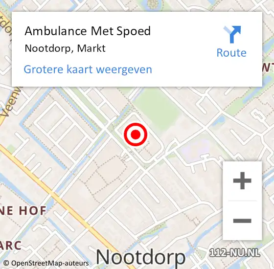 Locatie op kaart van de 112 melding: Ambulance Met Spoed Naar Nootdorp, Markt op 24 juli 2024 20:06