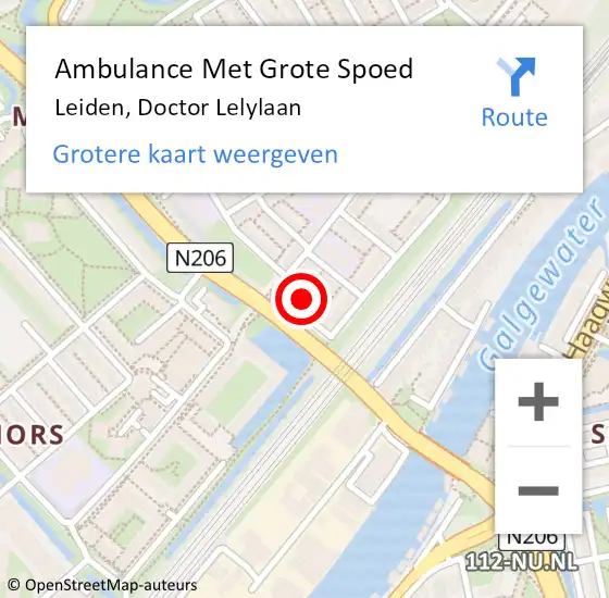 Locatie op kaart van de 112 melding: Ambulance Met Grote Spoed Naar Leiden, Doctor Lelylaan op 24 juli 2024 20:31