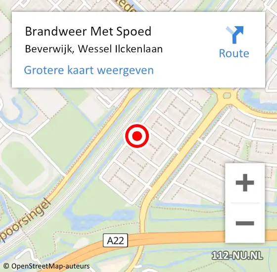 Locatie op kaart van de 112 melding: Brandweer Met Spoed Naar Beverwijk, Wessel Ilckenlaan op 24 juli 2024 20:45