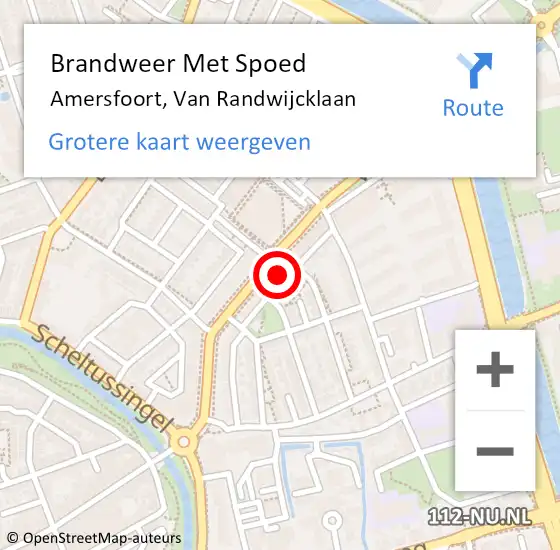 Locatie op kaart van de 112 melding: Brandweer Met Spoed Naar Amersfoort, Van Randwijcklaan op 24 juli 2024 20:56