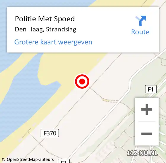 Locatie op kaart van de 112 melding: Politie Met Spoed Naar Den Haag, Strandslag op 24 juli 2024 20:59