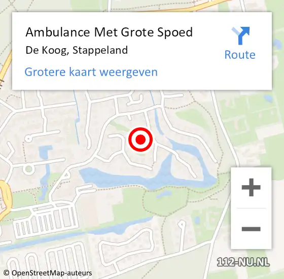 Locatie op kaart van de 112 melding: Ambulance Met Grote Spoed Naar De Koog, Stappeland op 24 juli 2024 21:20